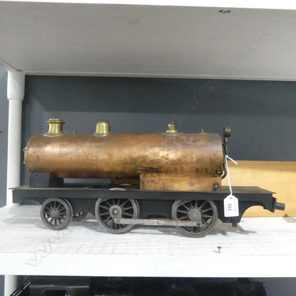 SCATCH BUILT COPPER STEAM TRAIN MODEL L.495mm Image 1++