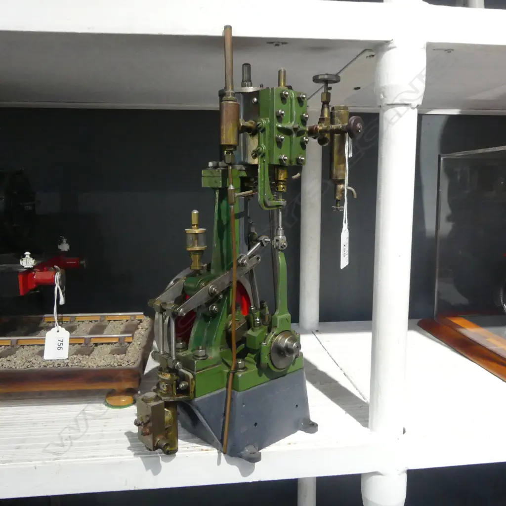 MODEL STATIONARY STEAM ENGINE, SINGLE FLY WHEEL H.360mm Image 1++