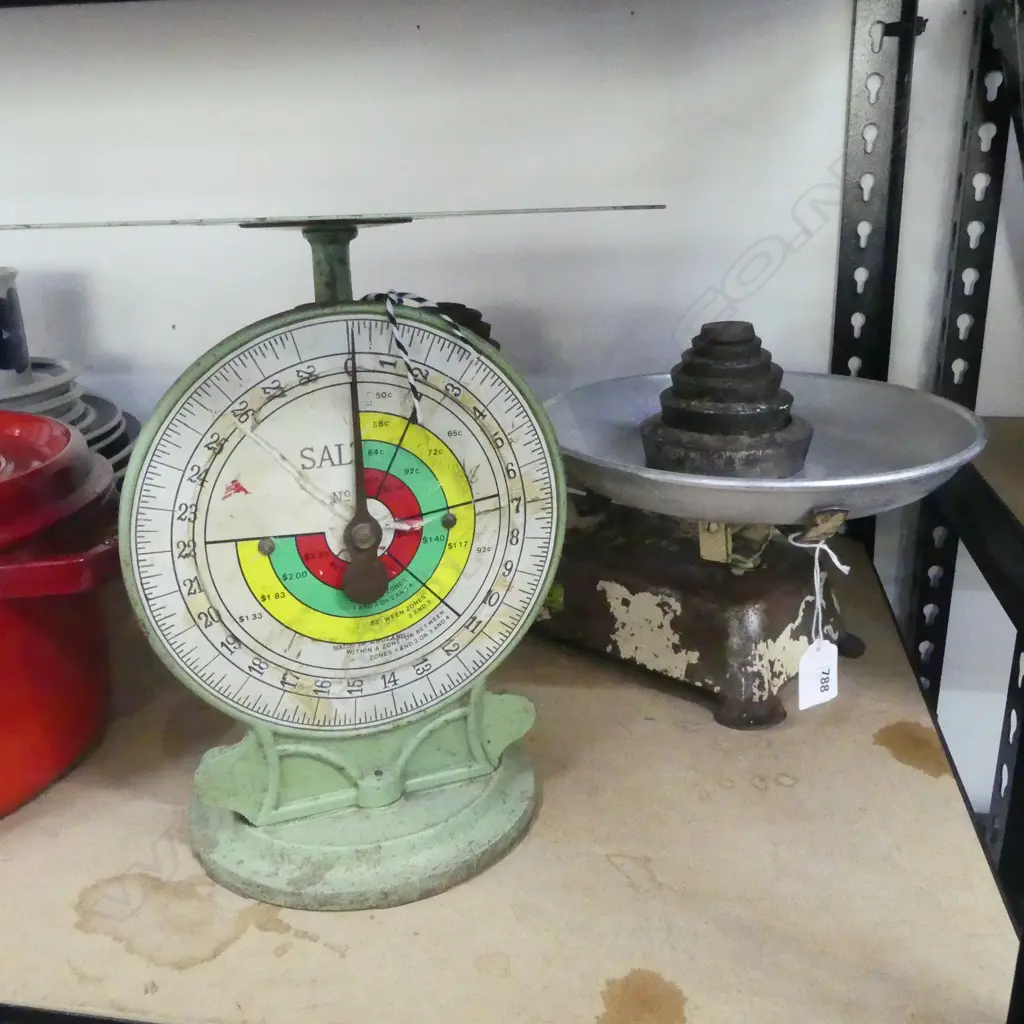 2 VINTAGE SCALES + WEIGHTS Image 1++