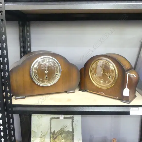 2 MANTEL CLOCKS W.380mm