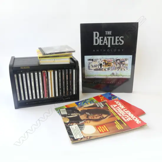 BEATLES CD COLLECTION, 2 MAGAZINES & ANTHOLOGY BOOK
