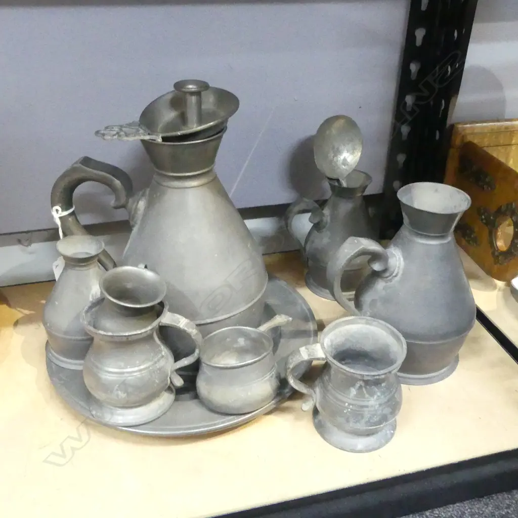 ASST. PEWTER WARE JUGS & MEASURES etc Image 1++