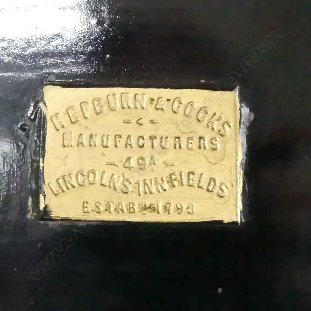 BLACK METAL DEEDS BOX 350x250x185mm 'MR & MRS LEICESTER REEDS MARRIAGE SETTLEMENT' Image 1++