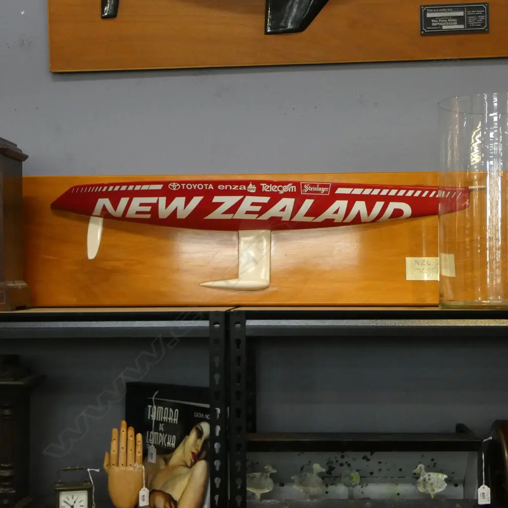 3 MOUNTED HALF MODEL AMERICA'S CUP YACHTS 390x1100mm Image 1++