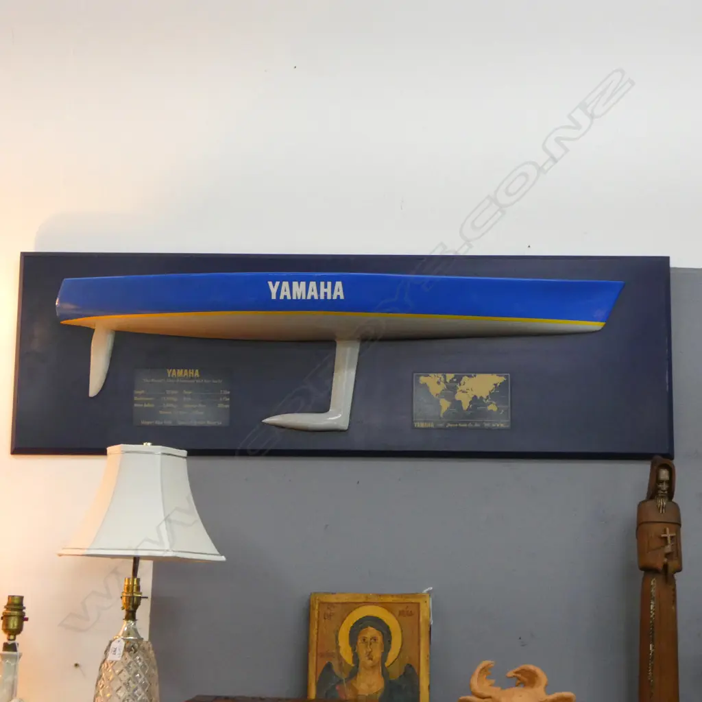 3 MOUNTED HALF MODEL AMERICA'S CUP YACHTS 390x1100mm Image 1++