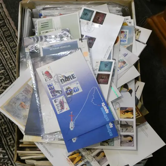 LARGE COLLECTION OF FIRST DAY COVERS, POST CARDS, etc