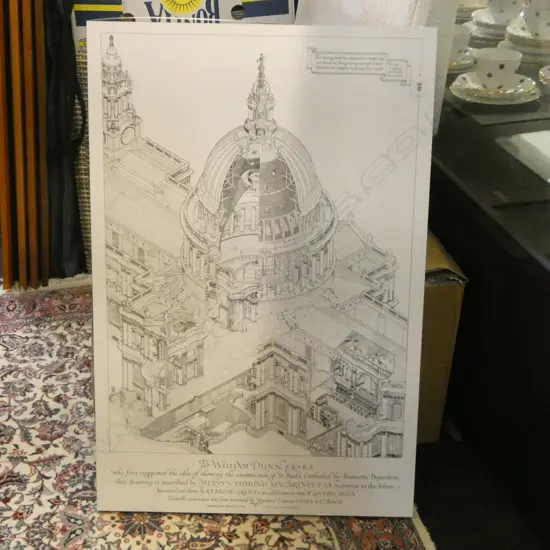 ISOMETRIC PRINT OF ST. PAULS CATHEDRAL 810x540mm