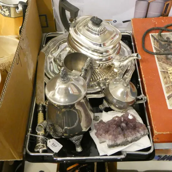 DECO TRAY W.495mm, EP, AMETHYST ROCK