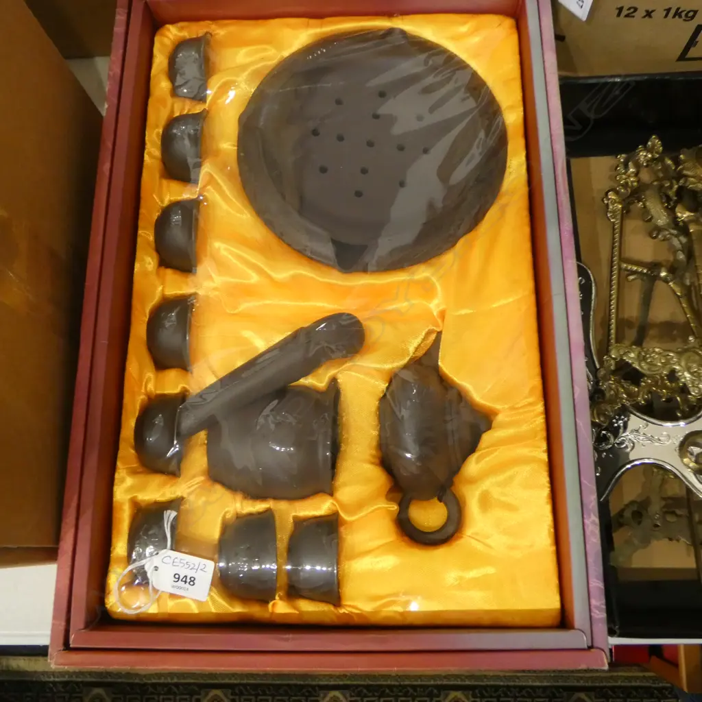 CHINESE YIXING WARE TEA SERVICE, BOXED Image 1++
