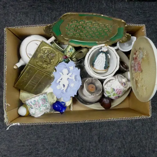 BOX OF CHINA  & COLLECTABLES 