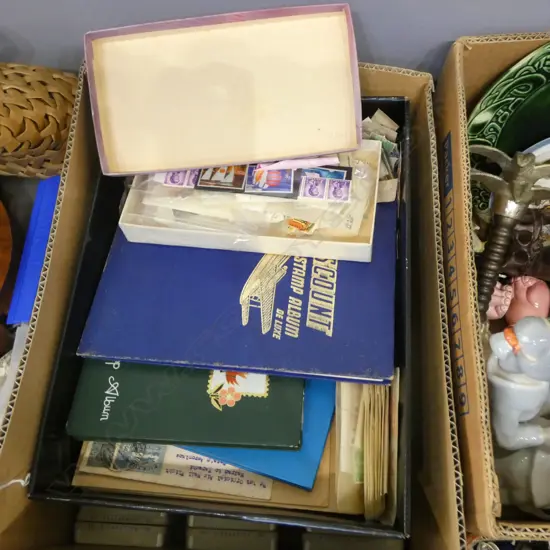 STAMP COLLECTION + TINS  ETC