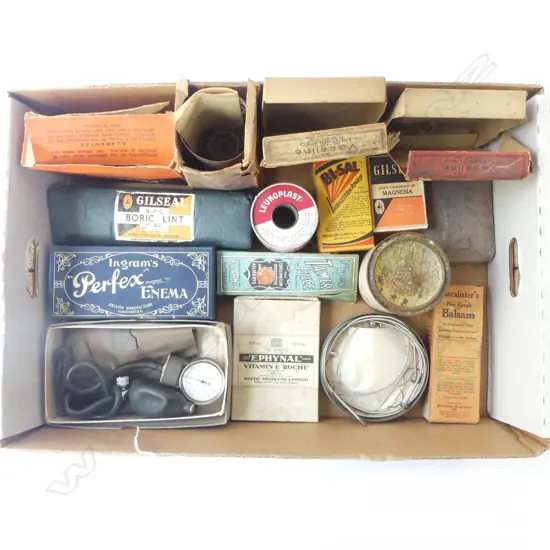 Medical Items & packaging – tourniquet, vaporising lamp etc 