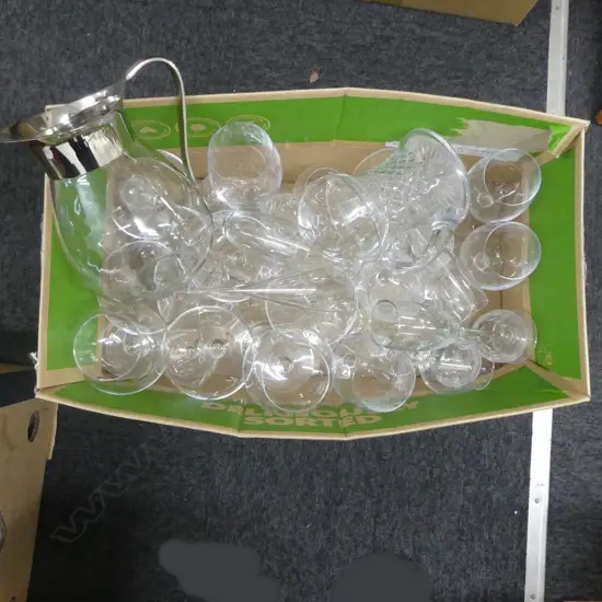 ASST. WINE GLASSES, BRANDY BALLOONS, COCKTAIL GLASSES, etc