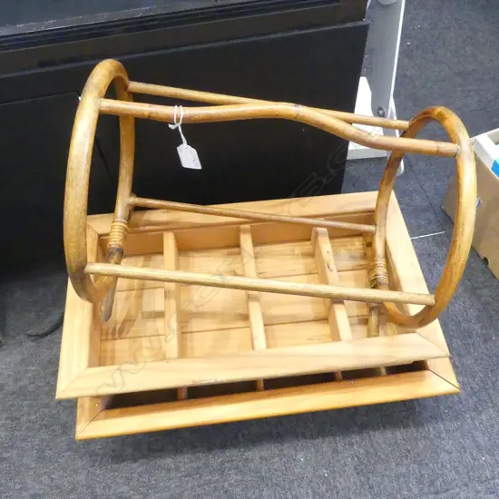 2 WOODEN SHELVES 570X320mm + CANE STAND