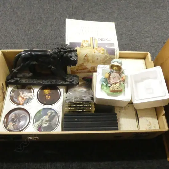 5 BOXED CHERISHED TEDDY BEARS  MINITURE PORTRAITS LION ORN L260MM ETC