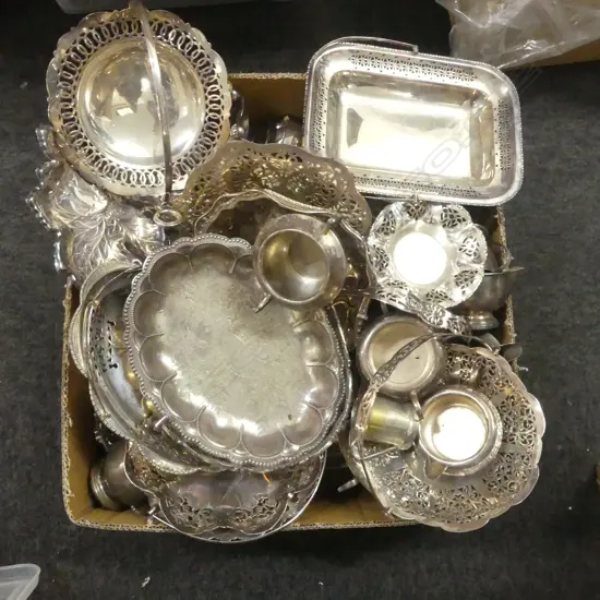 COLLECTION OF EP TRAY TURREENS  VASE DISHES ETC