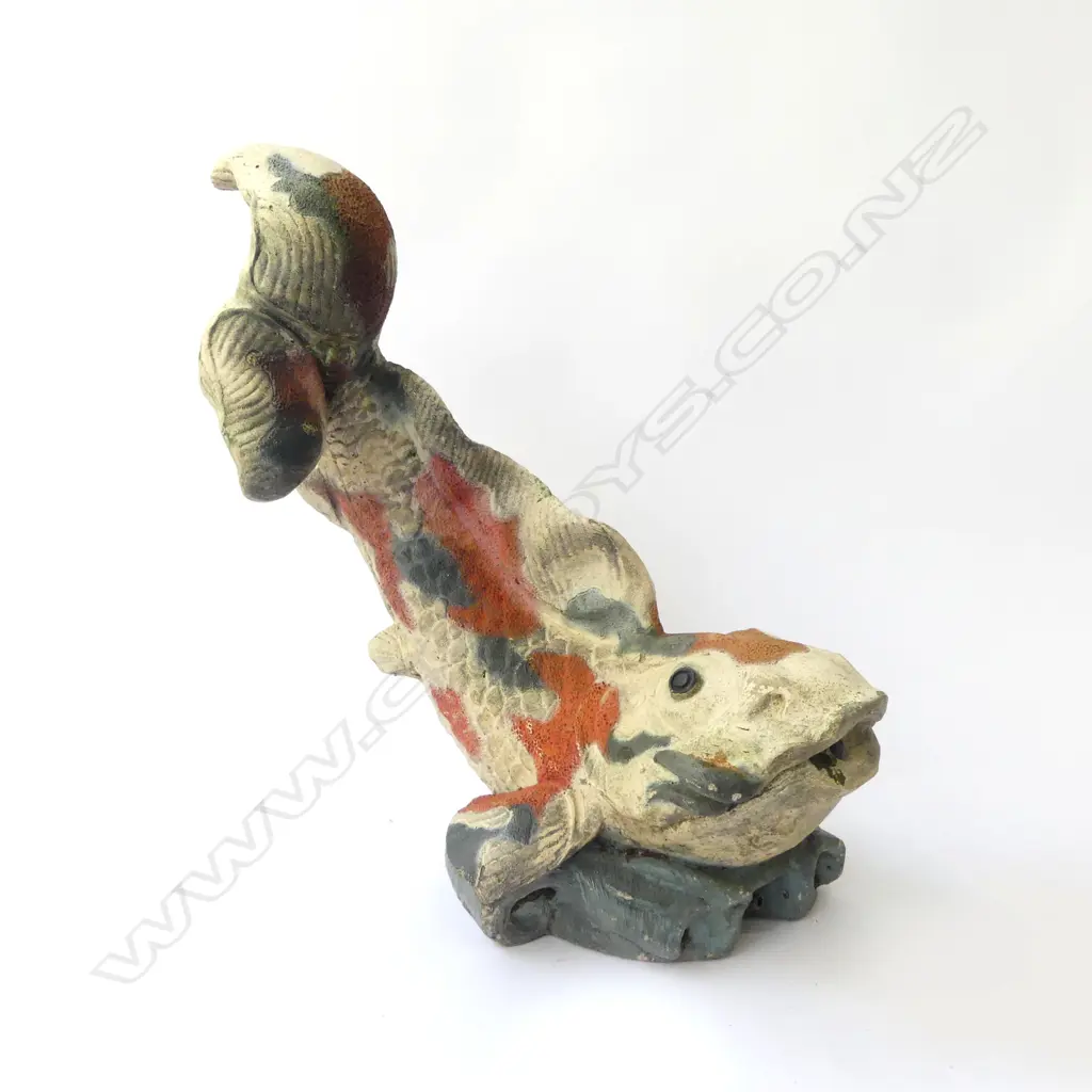 CONCRETE FISH GARDEN STATUE by HENRI STUDIO 1992 H.390mm Image 1++