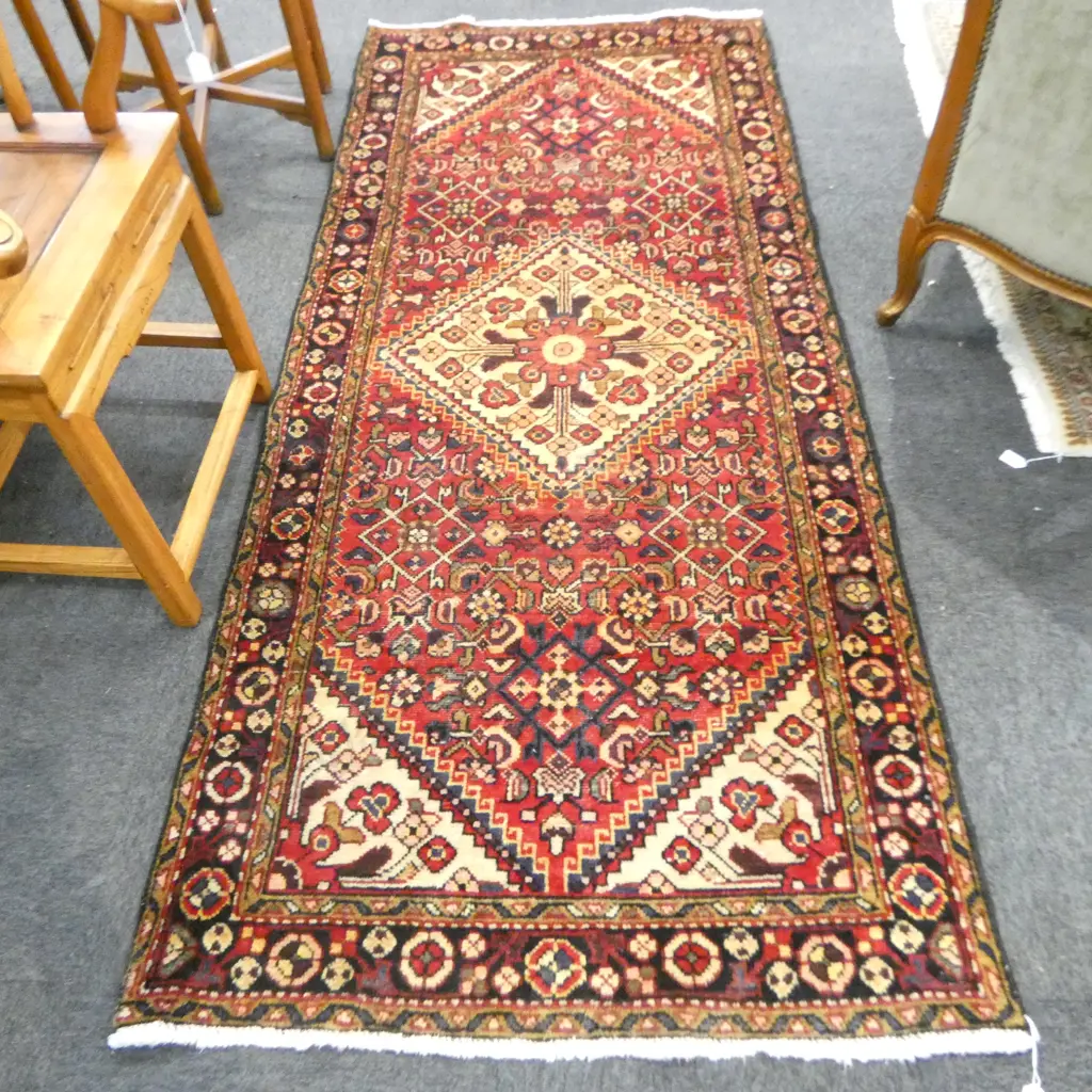 PERSIAN HAND KNOTTED HAMEDAN RUG 2280x1020mm Image 1++