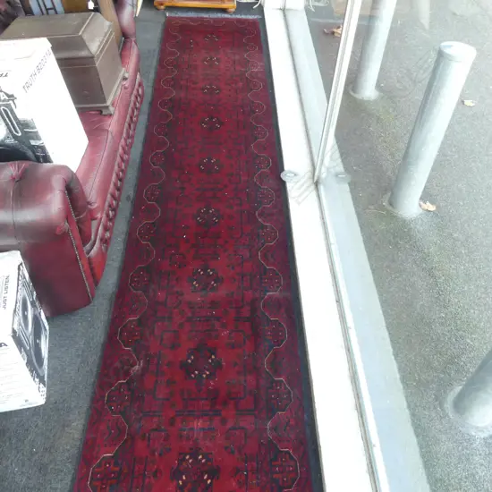 HAND KNOTTED ALL WOOL RUNNER 3100x820mm