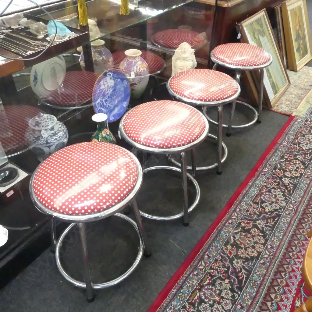 4 VINTAGE SWIVEL STOOLS H.510mm Image 1++