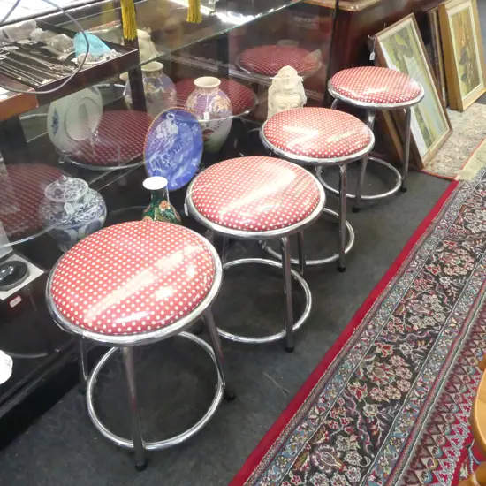 4 VINTAGE SWIVEL STOOLS H.510mm