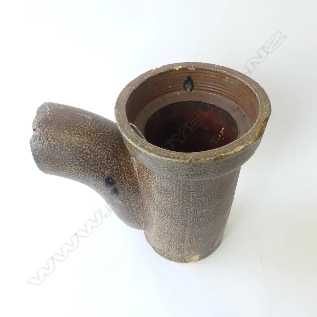 UNMARKED R.O. CLARK GULLY TRAP w. SALT GLAZE H.360mm Image 1++