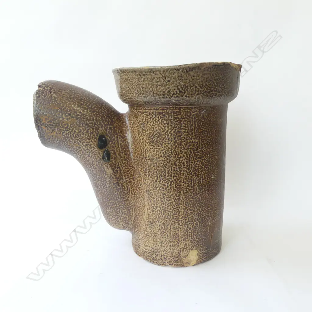 UNMARKED R.O. CLARK GULLY TRAP w. SALT GLAZE H.360mm Image 1++