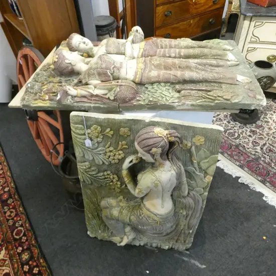 2 BALINESE CONCRETE GARDEN PANELS AF 820x560mm