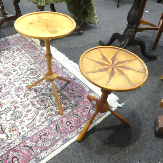 2 INLAID SIDE TABLES H.495, 415mm