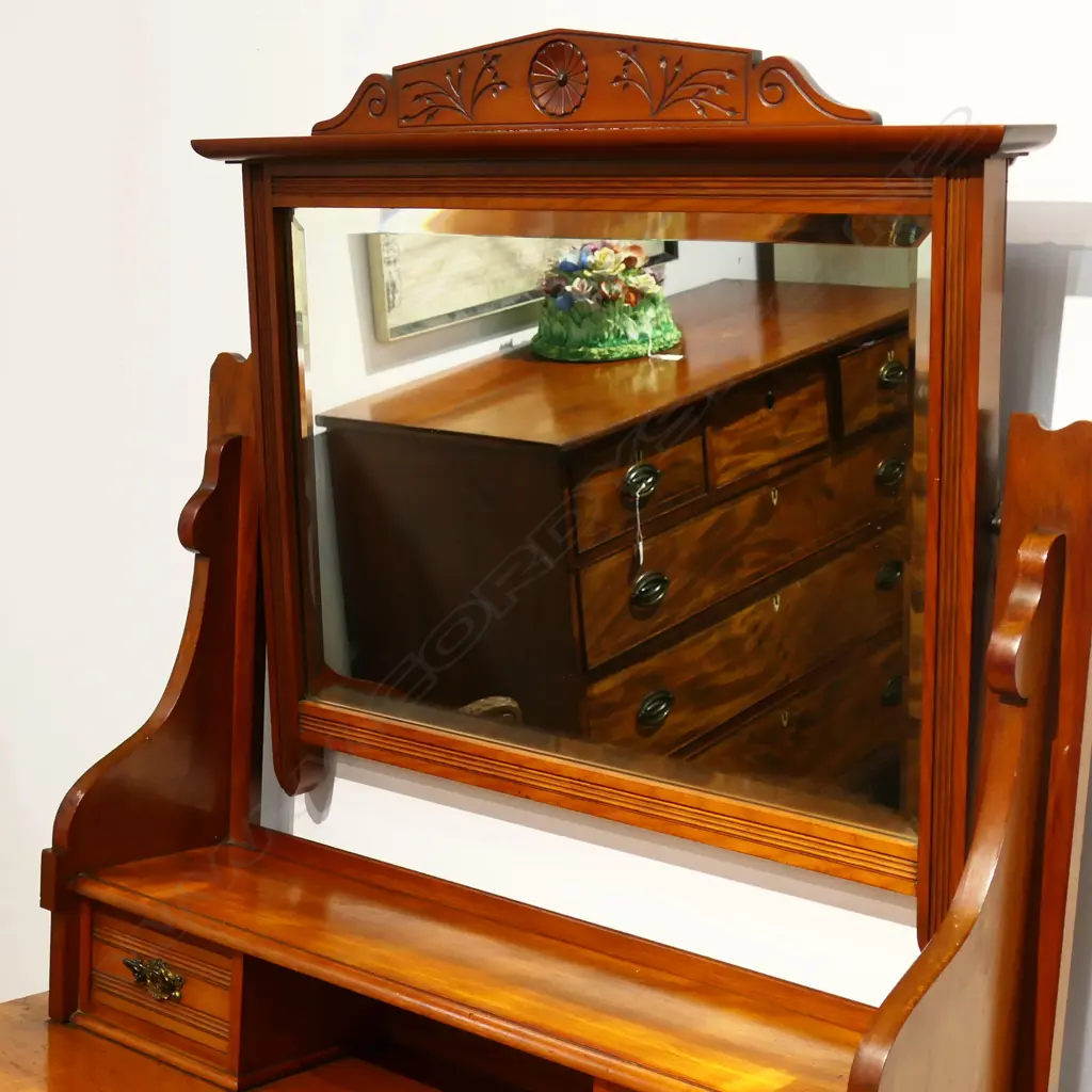 EDWARDIAN RIMU DRESSING TABLE 1100x500x1700mm Image 1++