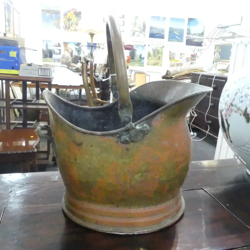 COPPER COAL SKUTTLE H.390mm Image 1++