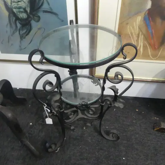 WROUGHT IRON SIDE TABLE H.525mm