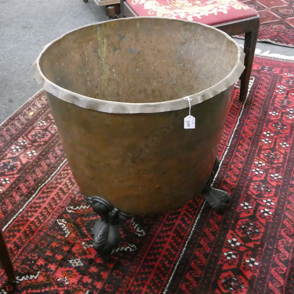 OLD WASH HOUSE COPPER with attached bath legs Dia.600mm Image 1++