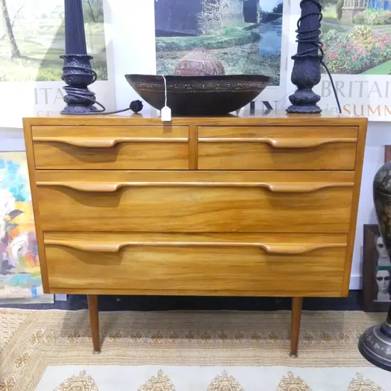 MID CENTURY NZ RIMU CHEST OF 2 over 2 DRAWERS 915 X 440 X 760mm