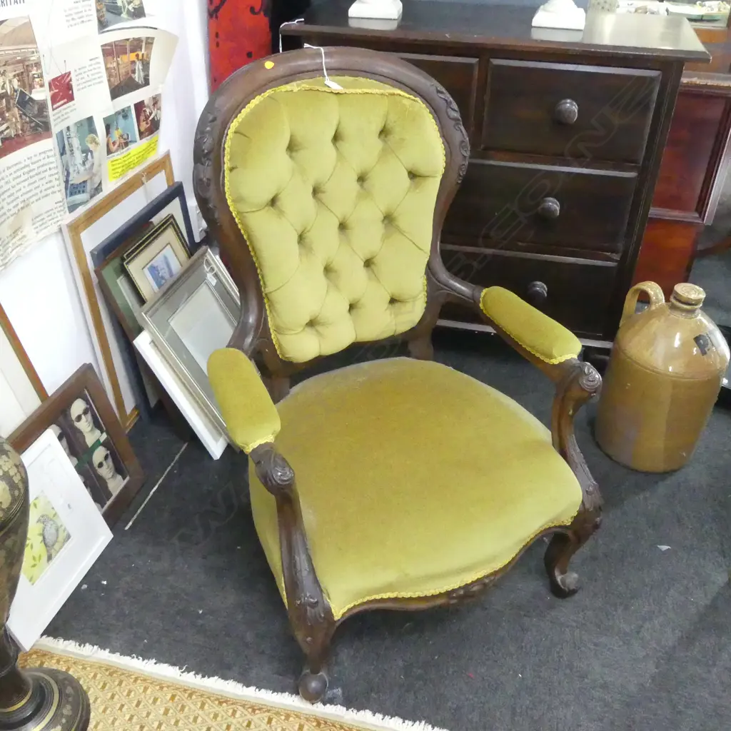 VICTORIAN GRANDFATHER ARMCHAIR Image 1++