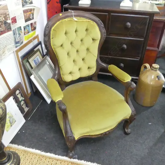VICTORIAN GRANDFATHER ARMCHAIR