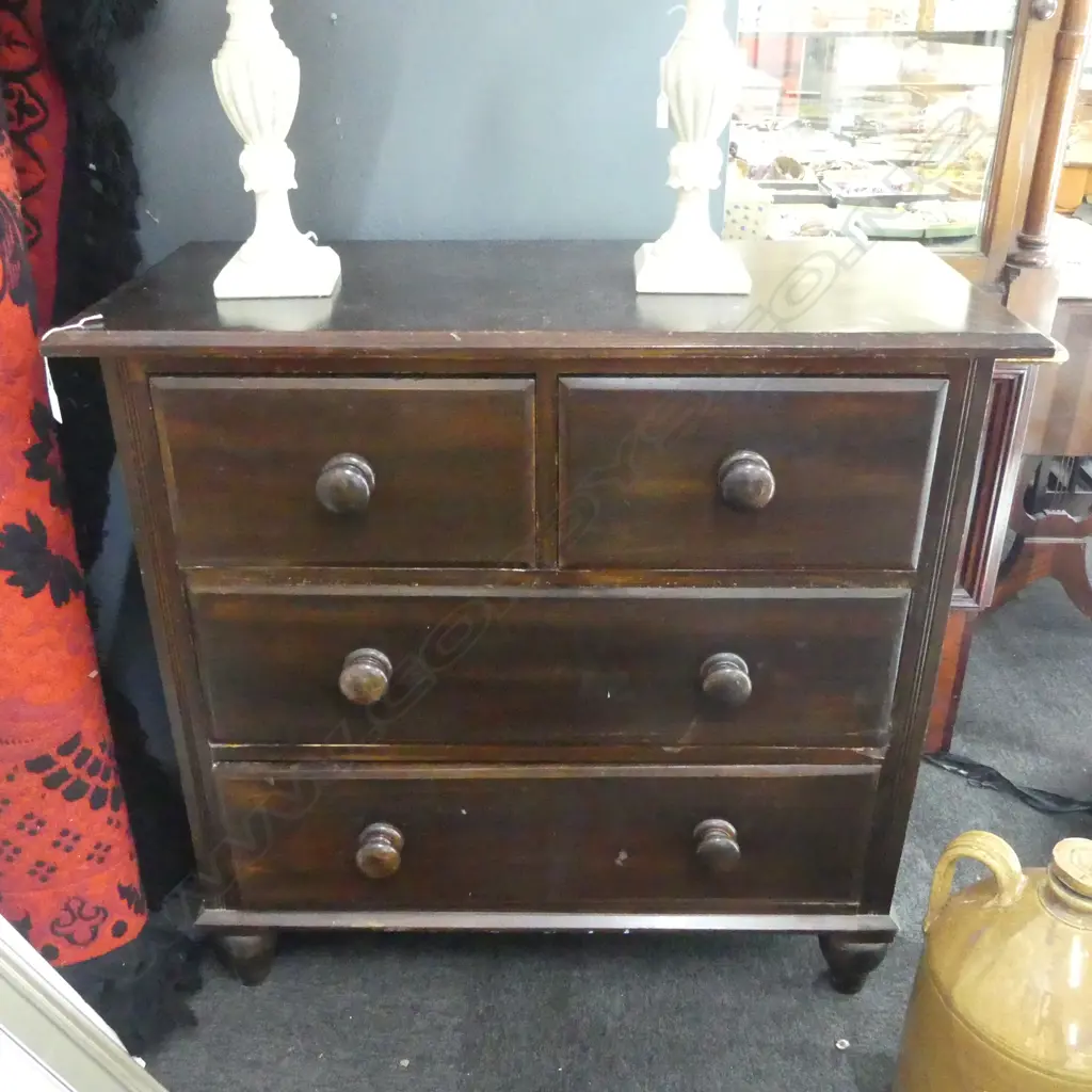 VICTORIAN 4 DRAWER CHEST 990x440x925mm Image 1++