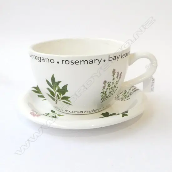 KITCHEN HERB CUP&SAUCER CACHE POT/PLANTER Dia.270mm