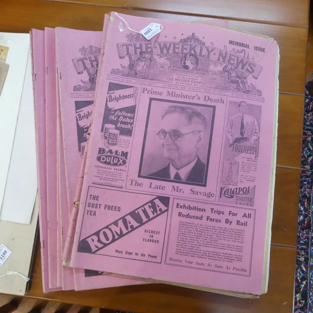 12 1940s WEEKLY NEWS INCL. MICHAEL SAVAGE MEMORIAL ISSUE ETC Image 1++