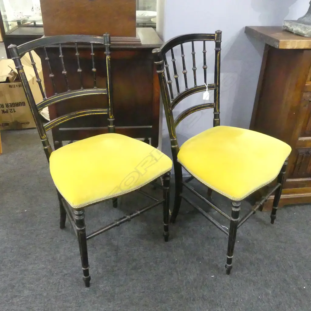 PR VICTORIAN EBONISED SIDE CHAIRS  Image 1++
