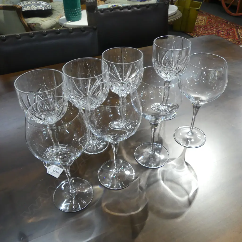 8 WINE GLASSES, 4 MARQUIS BY WATERFORD H.215mm, 4 LUIGI BORMIOLI ITALY Image 1++