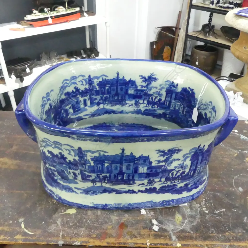 BLUE IRONSTONE FOOT BATH W.460x320mm Image 1++
