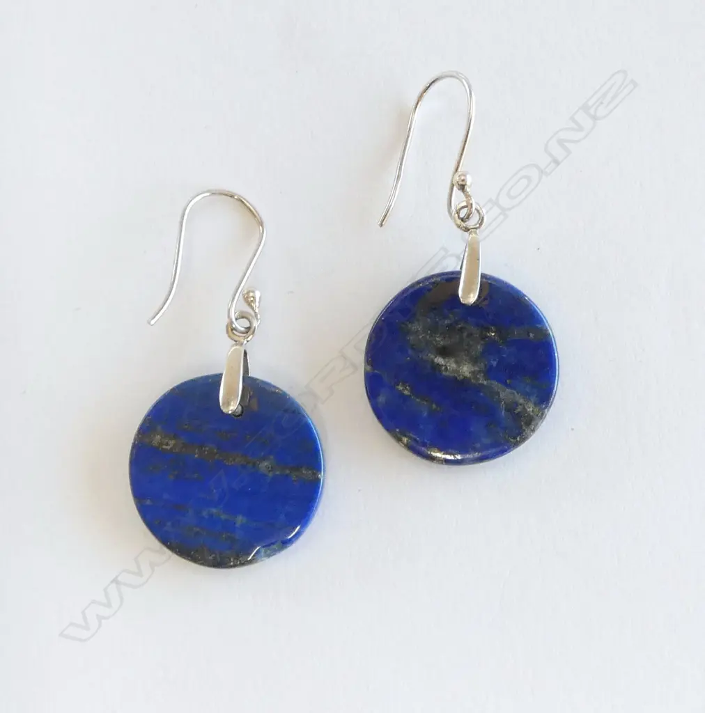 PR LAPIS & SILVER EARRINGS Image 1++