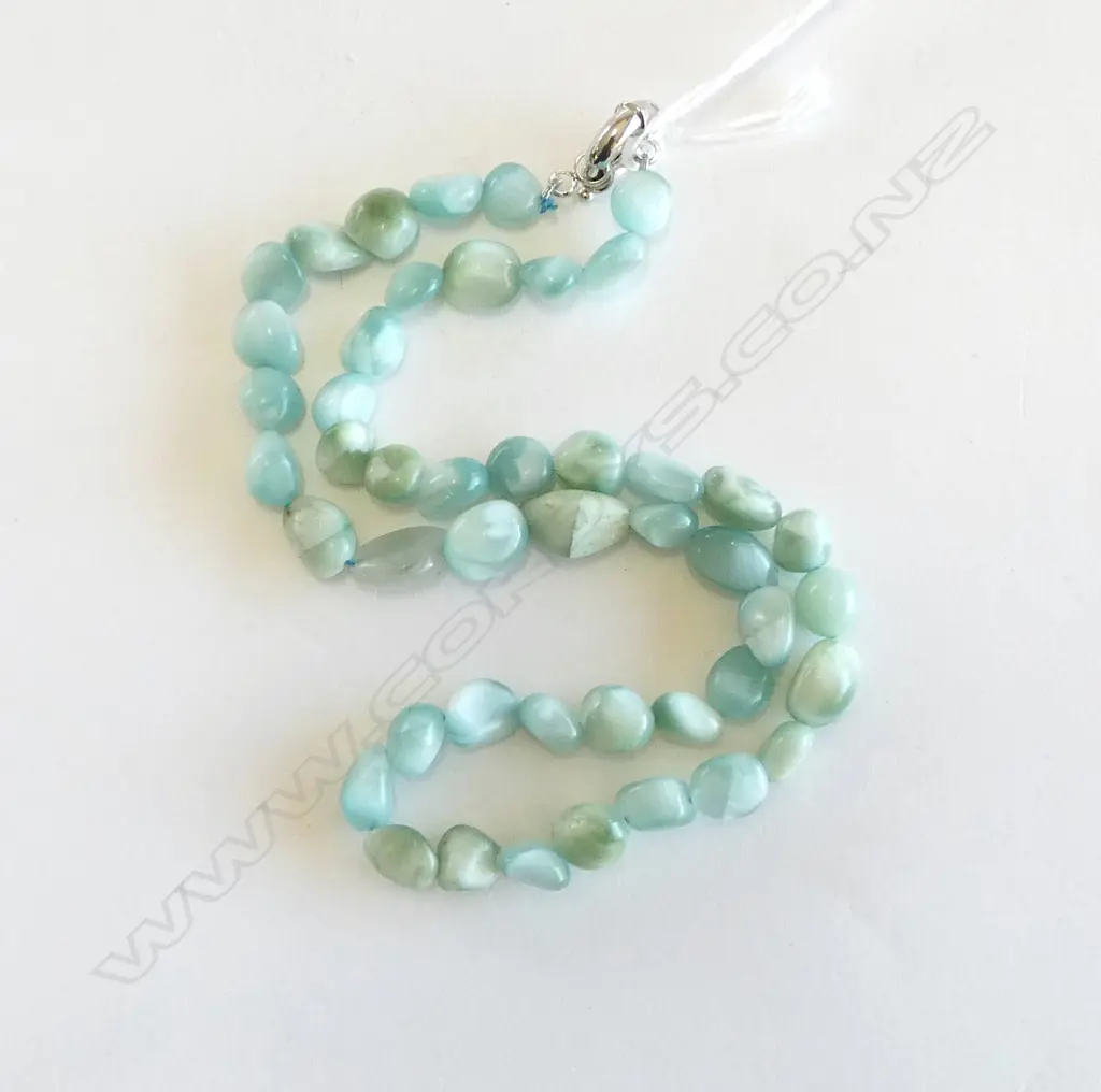 PALE AQUA COLOURED NECKLACE, L.420mm Image 1++