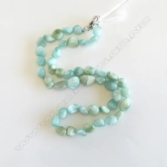 PALE AQUA COLOURED NECKLACE, L.420mm