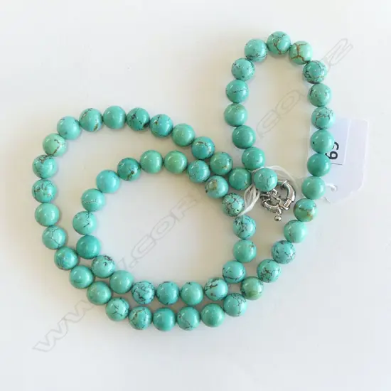TURQUOISE COLOURED NECKLACE & BRACELET SET