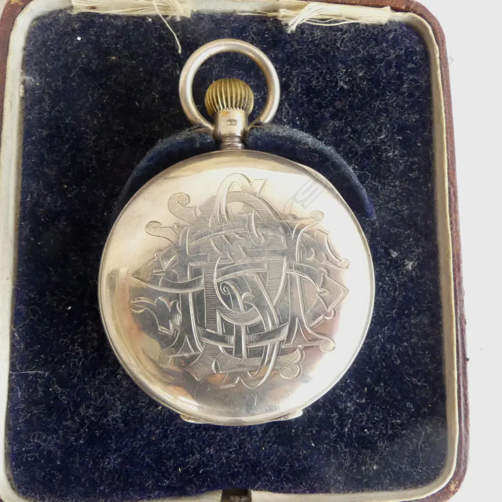 EARLY 20thC SILVER WALTHAM HALF HUNTER POCKET WATCH, 115gm (incl movement) IN HARRODS BOX Image 1++