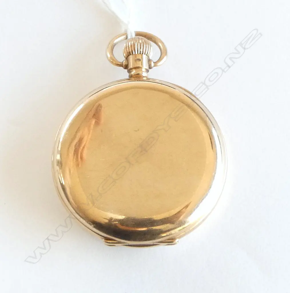 9ct GOLD OPEN FACE GENT'S POCKET WATCH, 17 JEWEL SWISS MOVEMENT, 92gm Image 1++