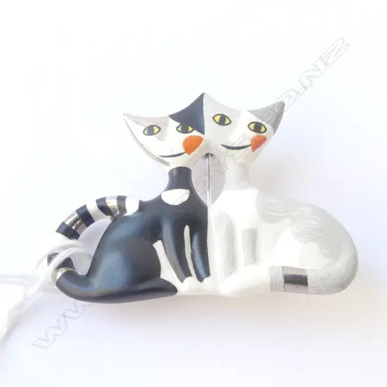 ROSINA WACHTMEISTER, GEOBELS BOXED CAT BROOCH