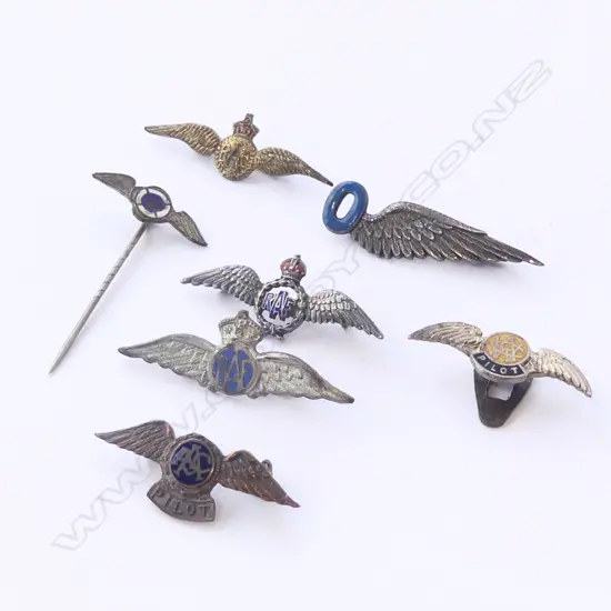 7 OLD AIRFORCE WINGED BADGES RAF ETC